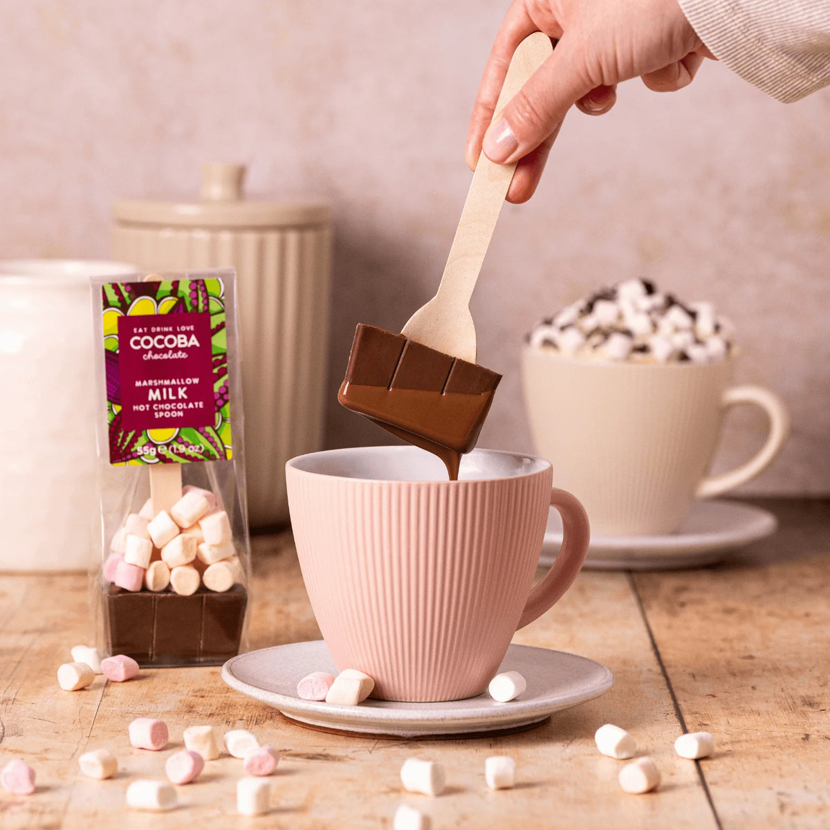 Kakóskeið með sykurpúðum