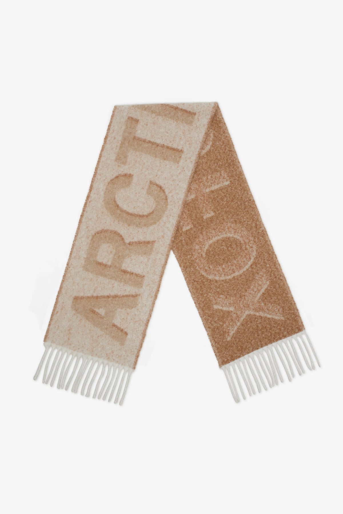 The Logo Scarf - Beige/White