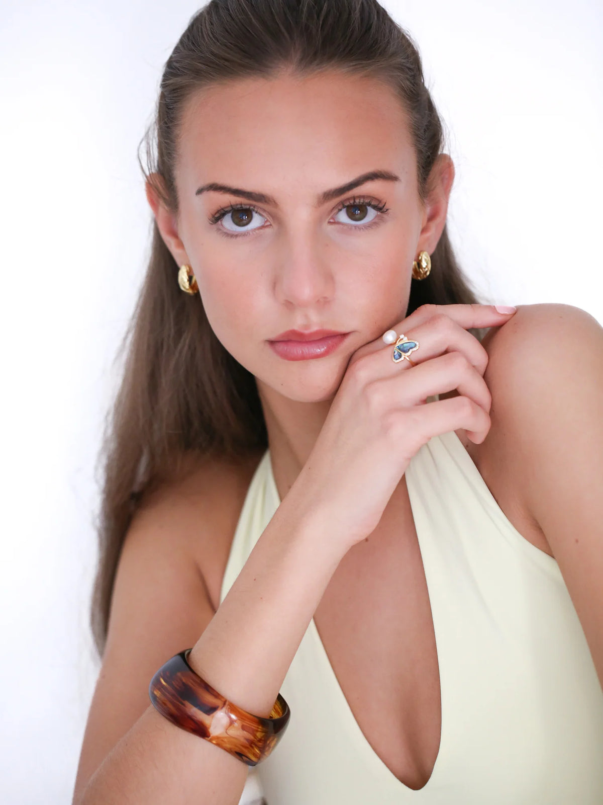 Amber Drift Bangle Armband Brúnt