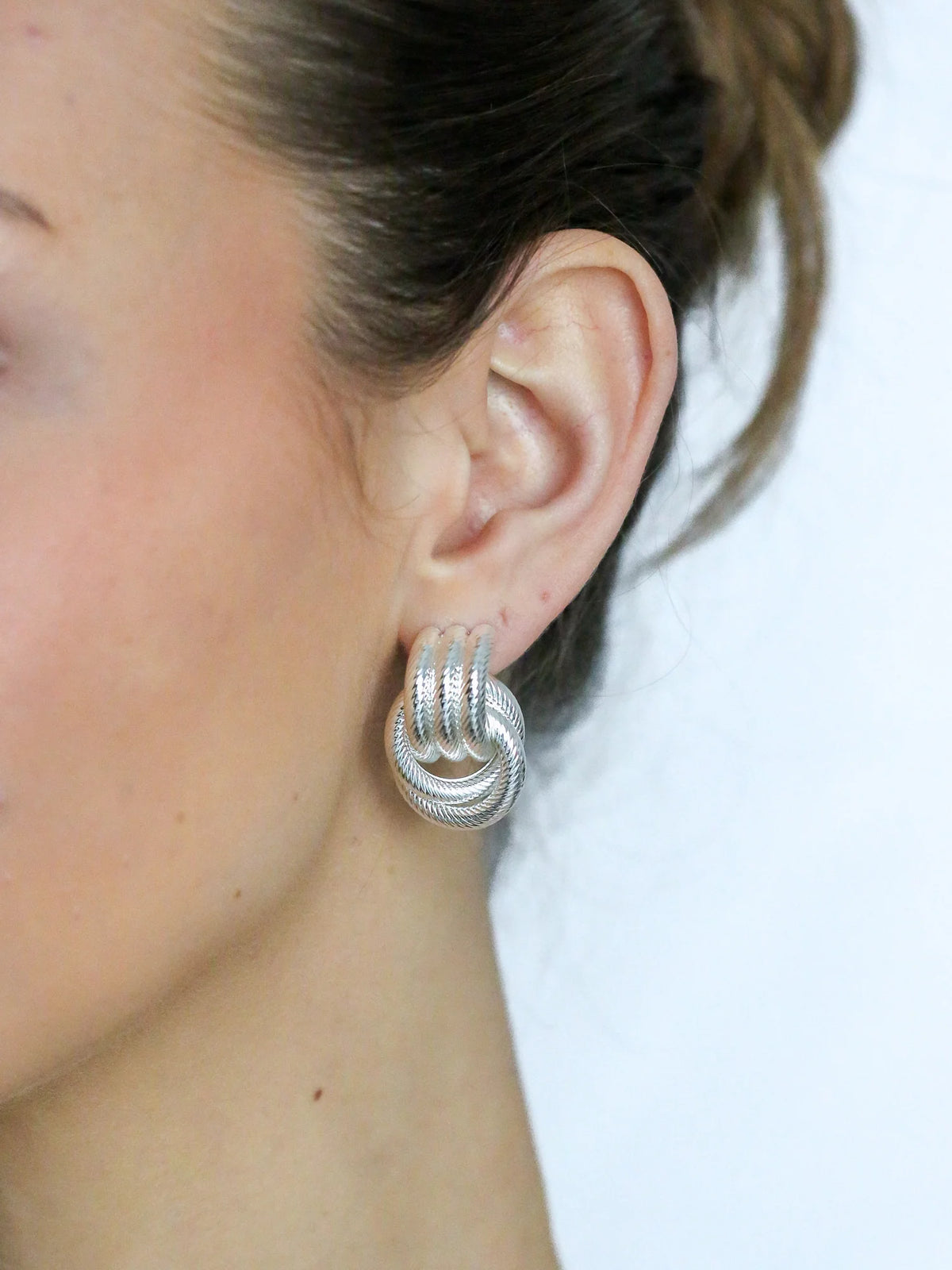 The Rope Knot Studs Eyrnalokkar Silfur