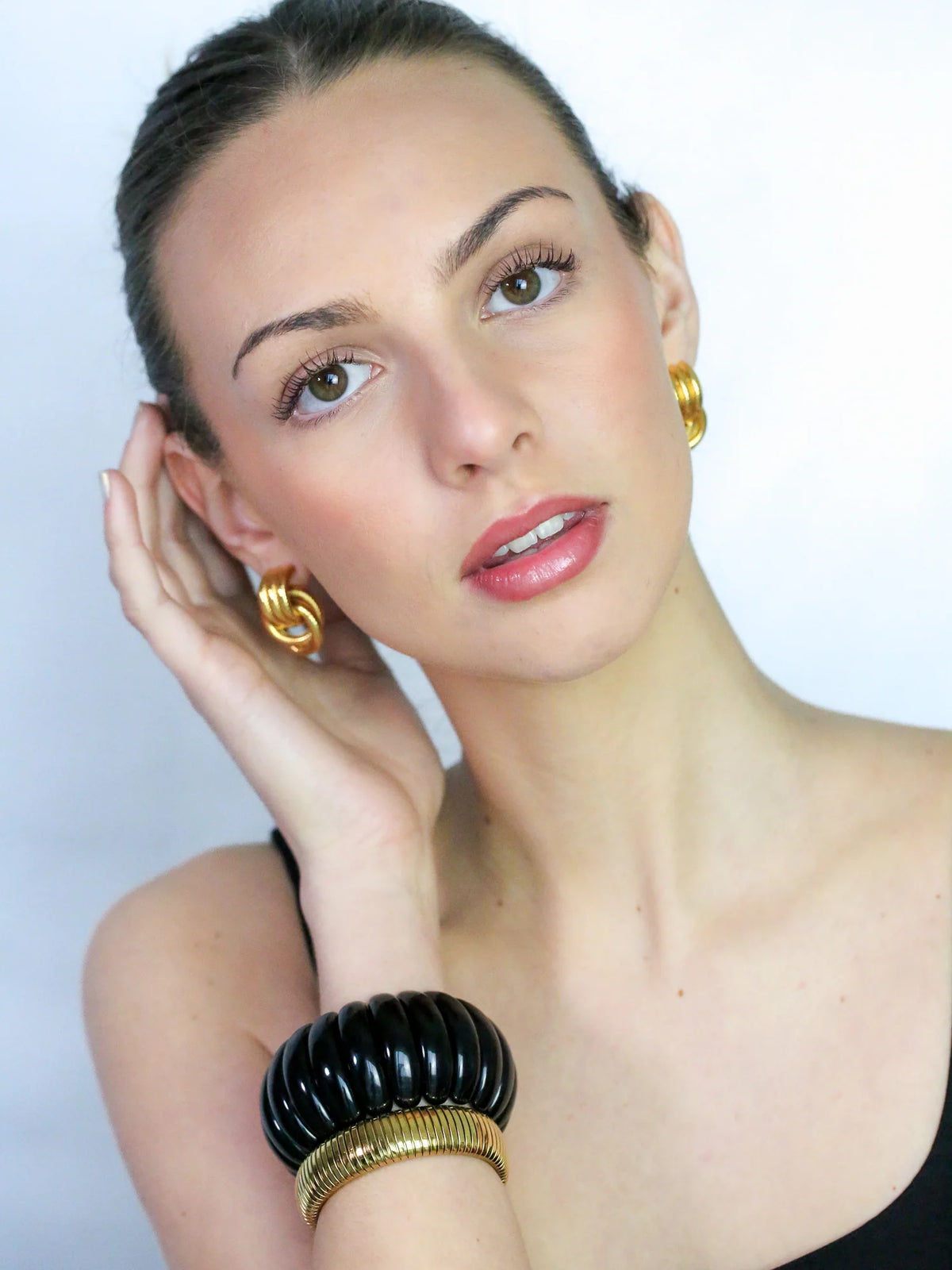 The Rope Knot Studs Eyrnalokkar Gylltir