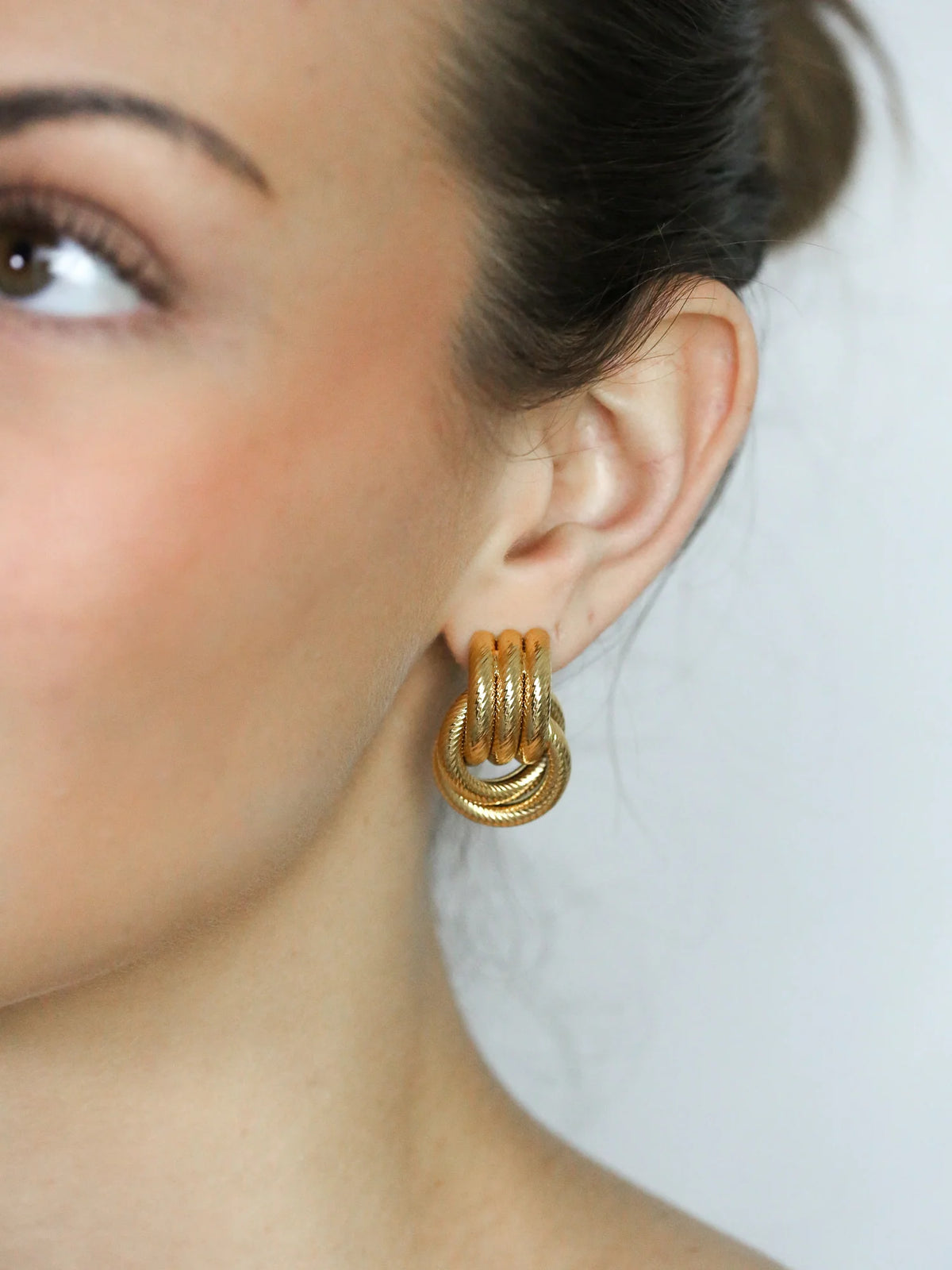 The Rope Knot Studs Eyrnalokkar Gylltir
