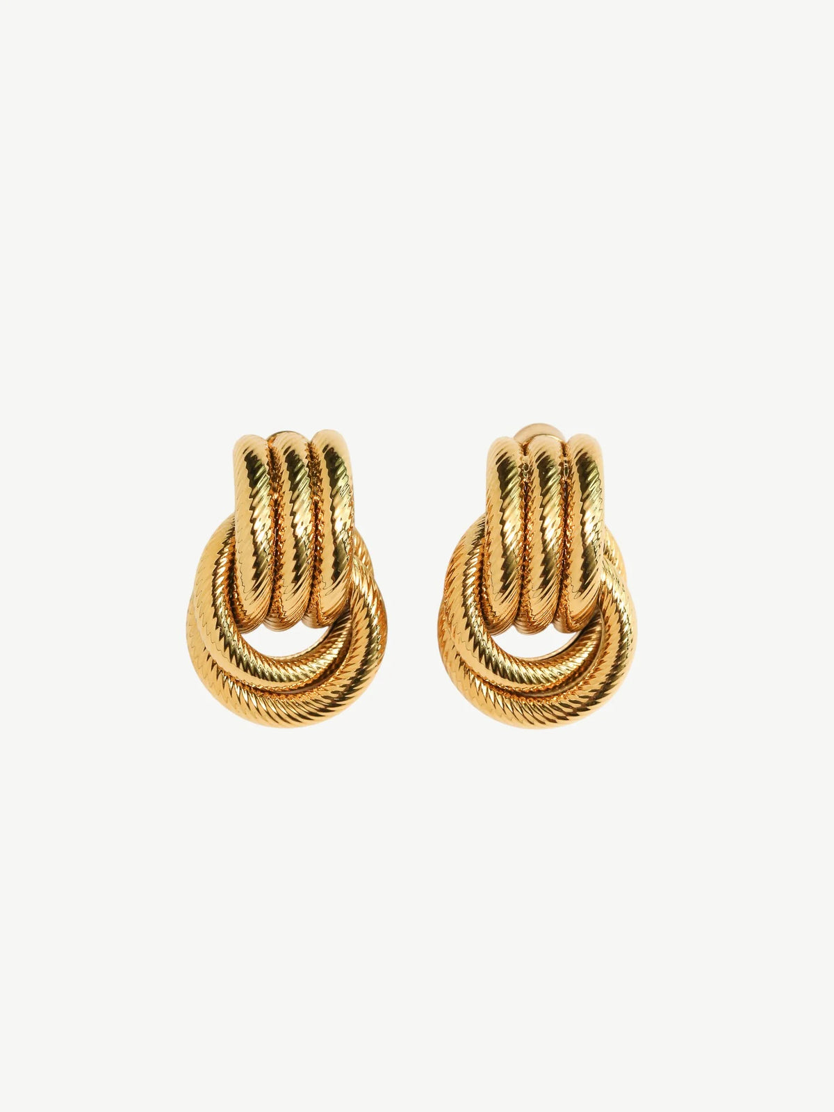 The Rope Knot Studs Eyrnalokkar Gylltir