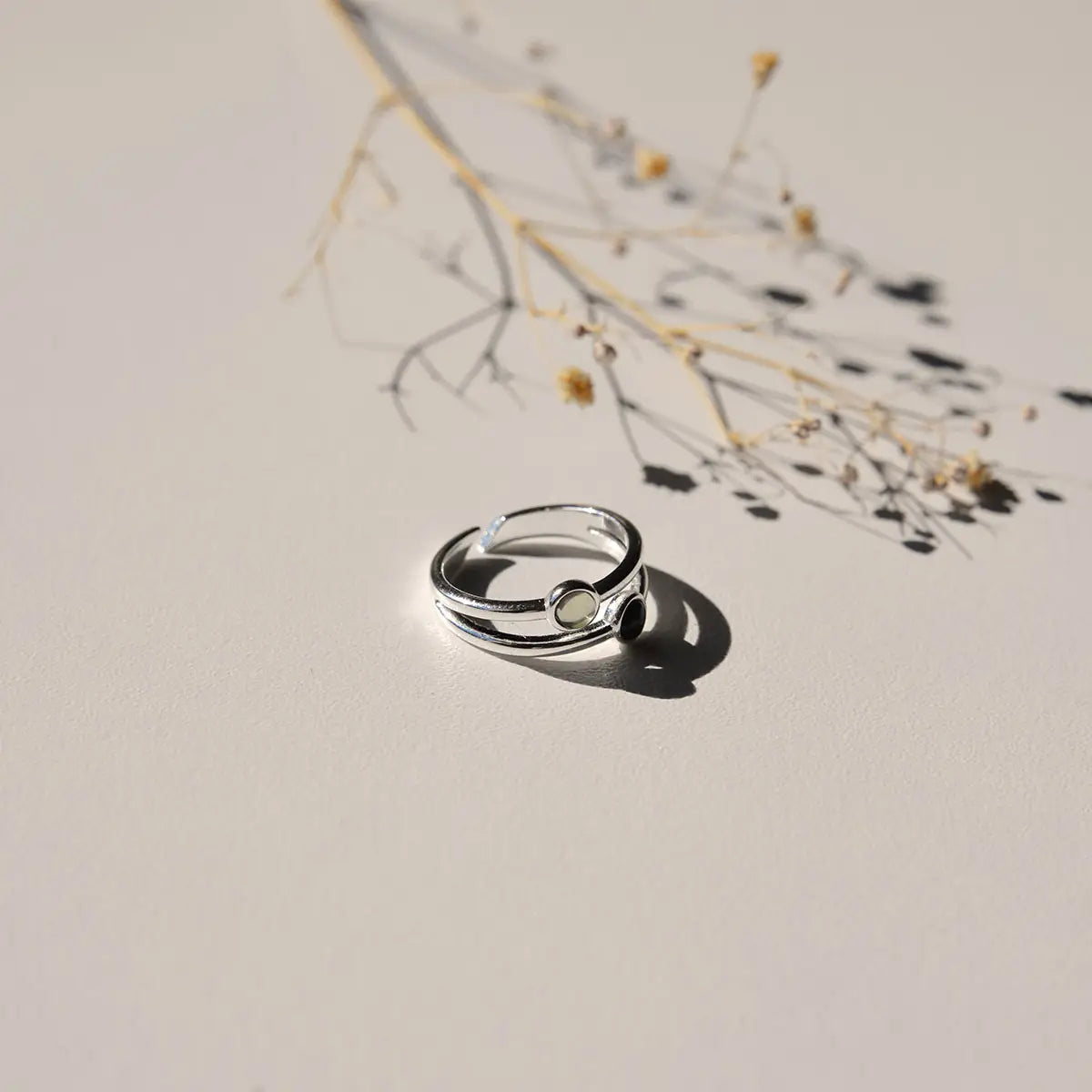 Hringur Double - Silver/Turquoise/Black