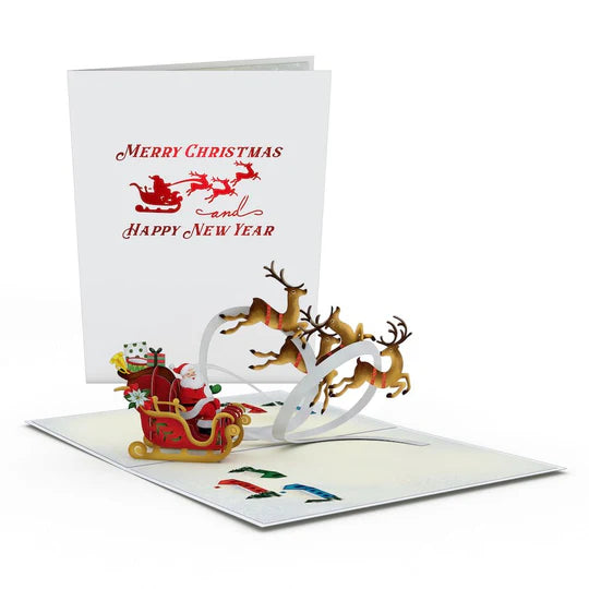 Reindeer Sleigh Pop-Up Card