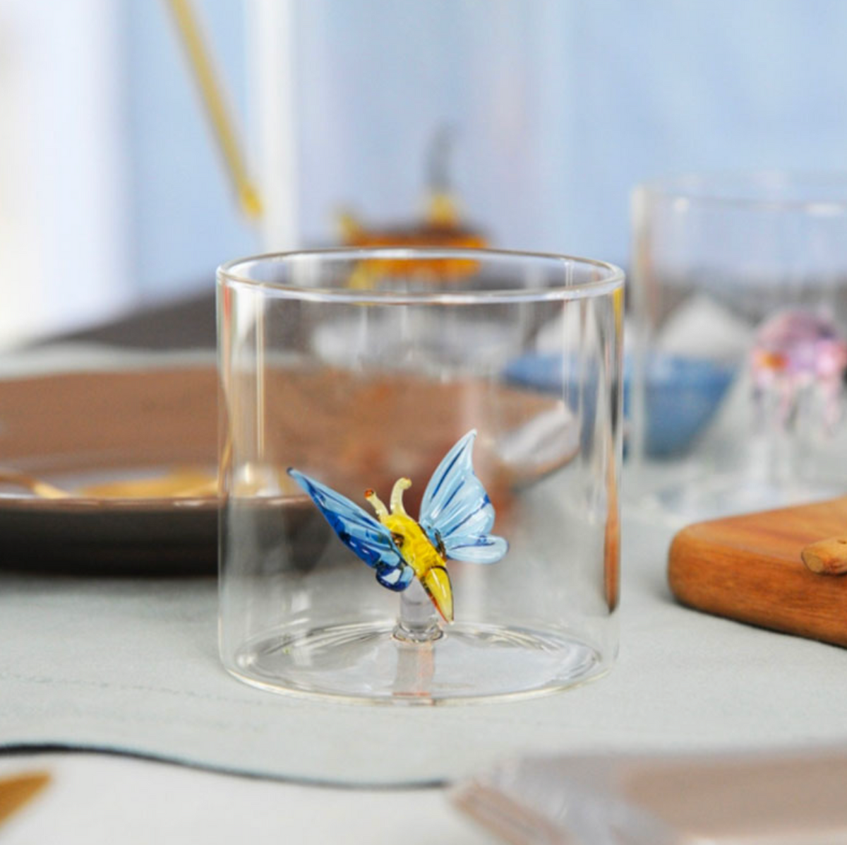 Glas með Fígúru - Fiðrildi