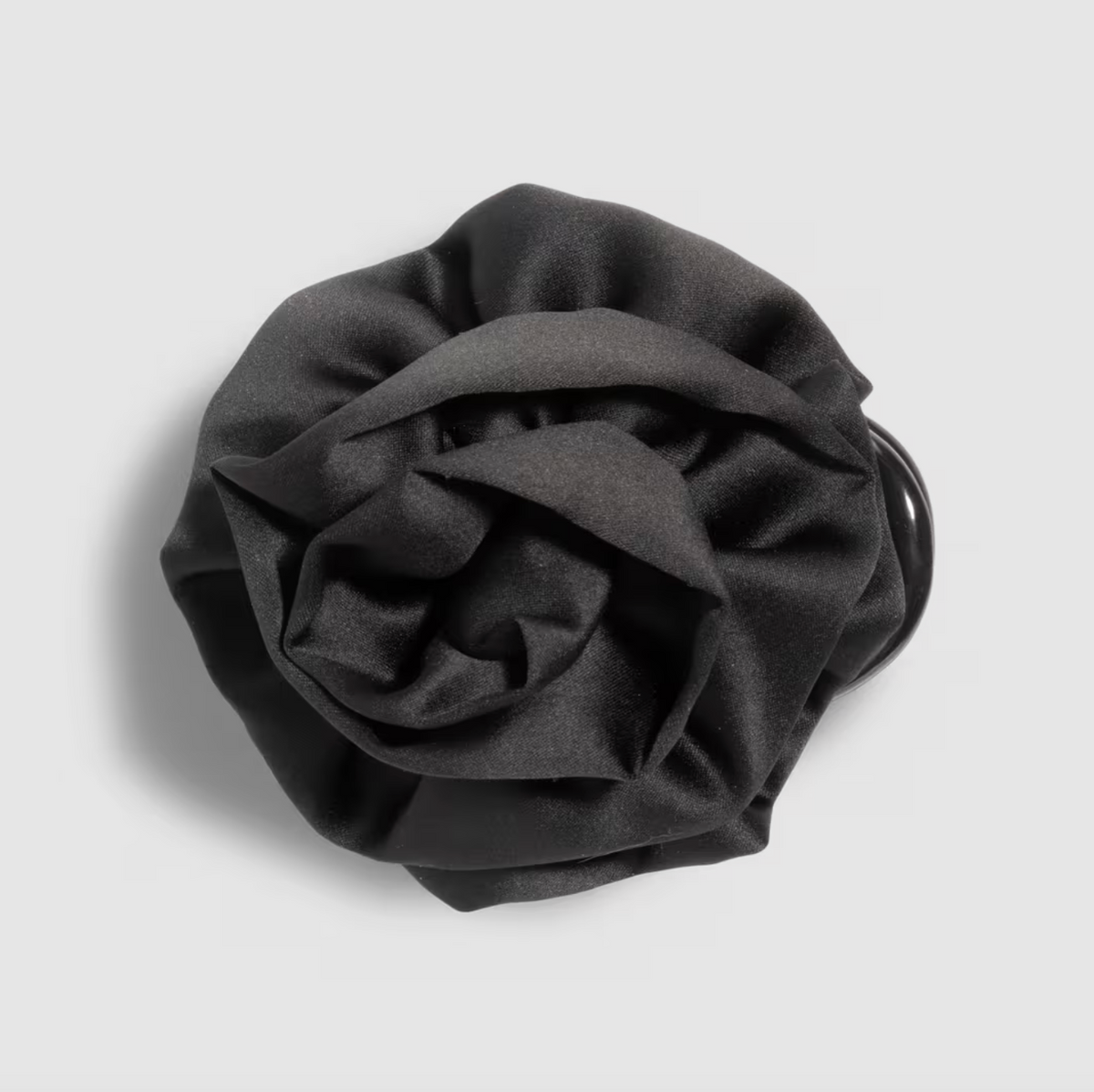 Satin Rosette Medium Flat Cloud Clip Black