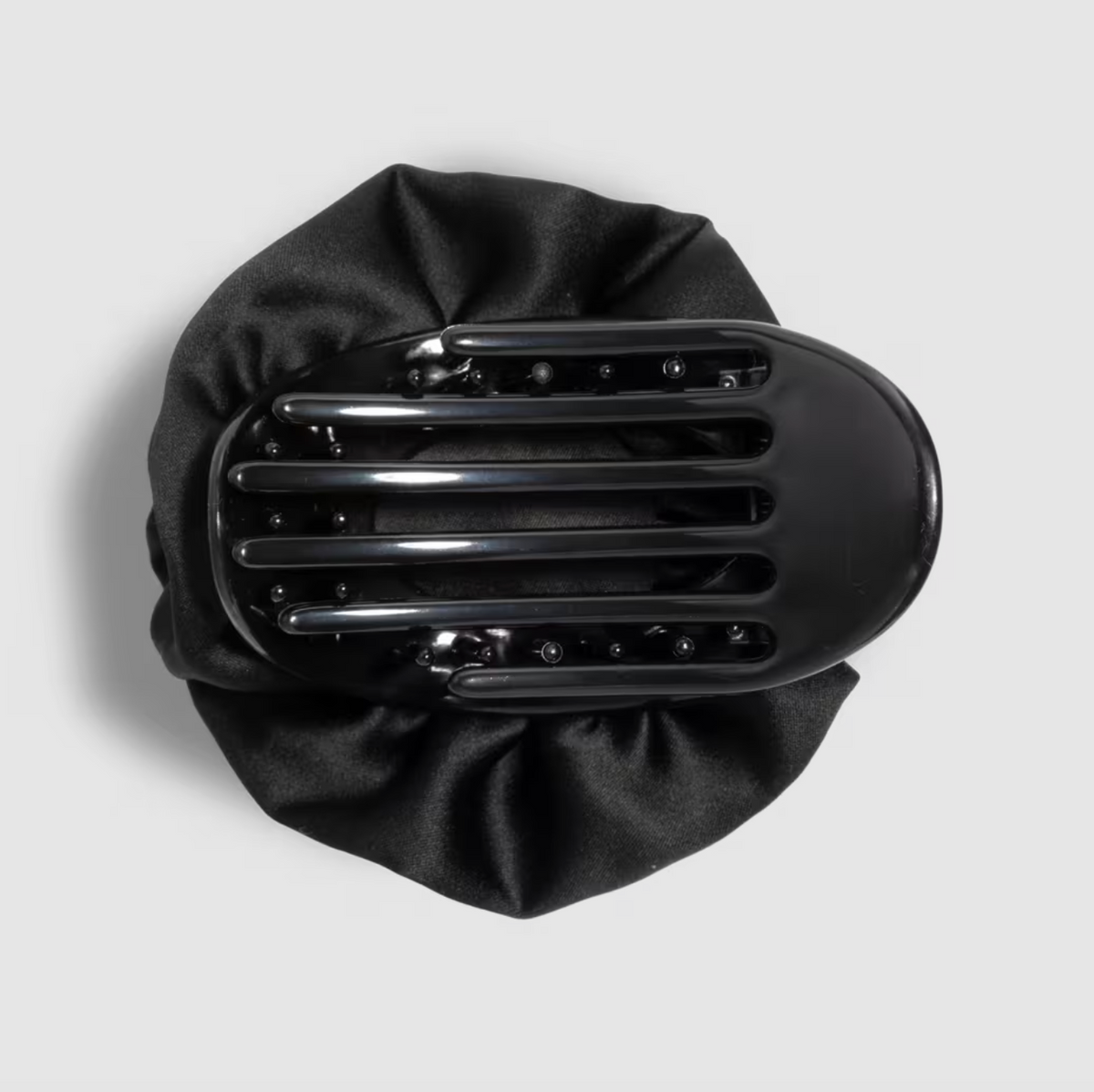 Satin Rosette Medium Flat Cloud Clip Black