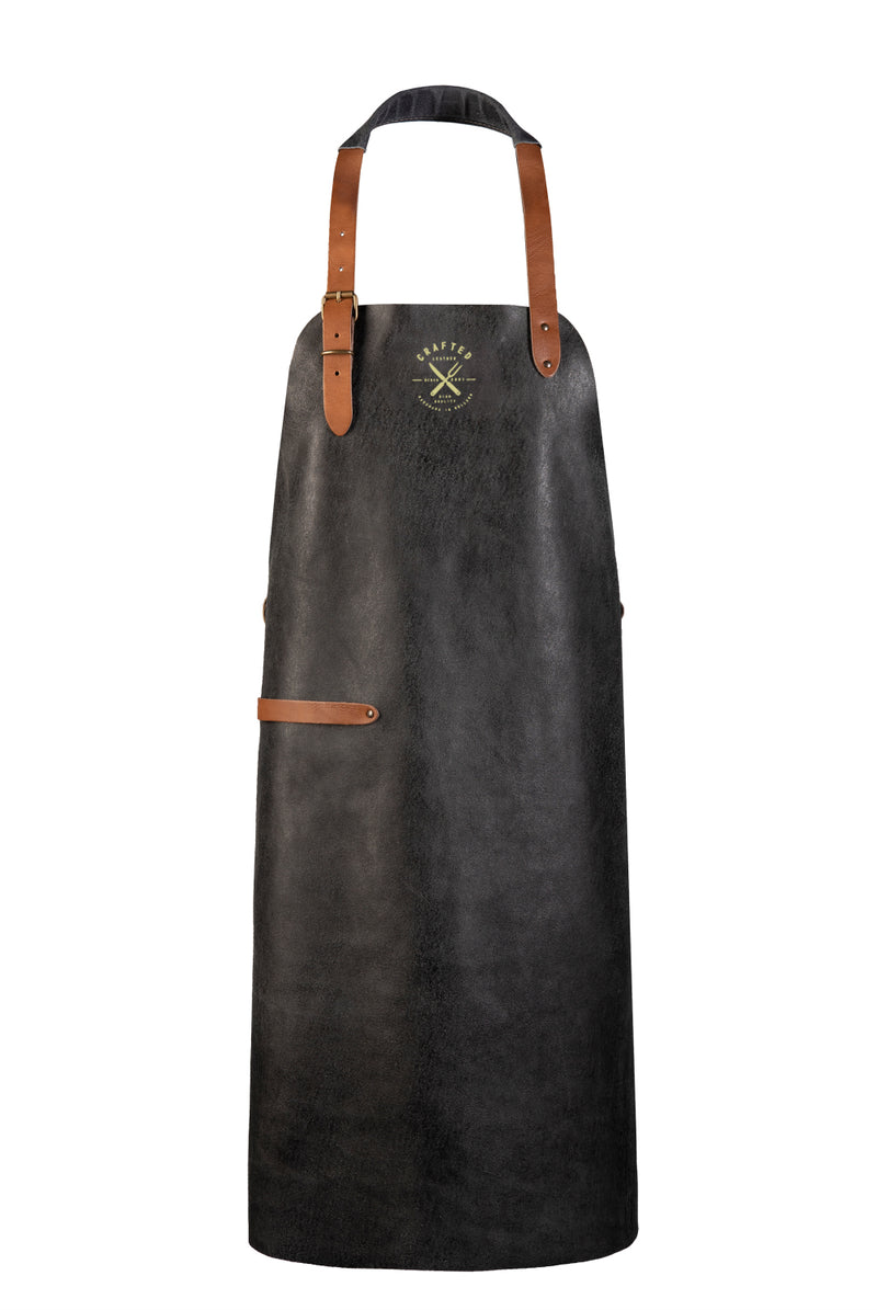 Leðursvunta Rustic Leður Svört
