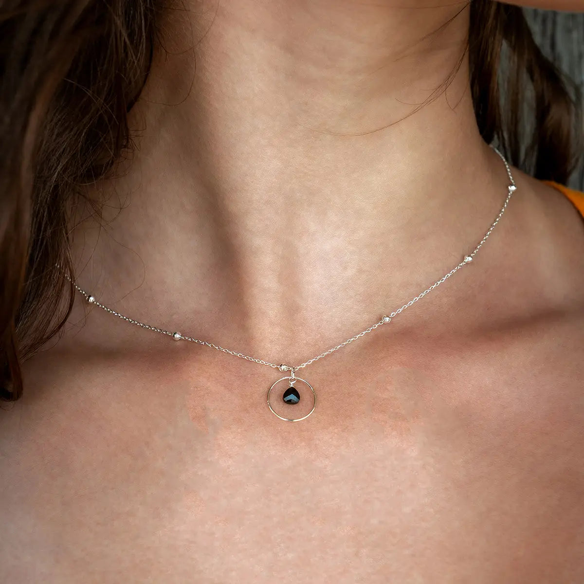 Hálsmen Silfur - Svart