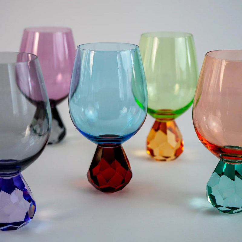 Diamond Kokteilglas - Blátt/Rautt