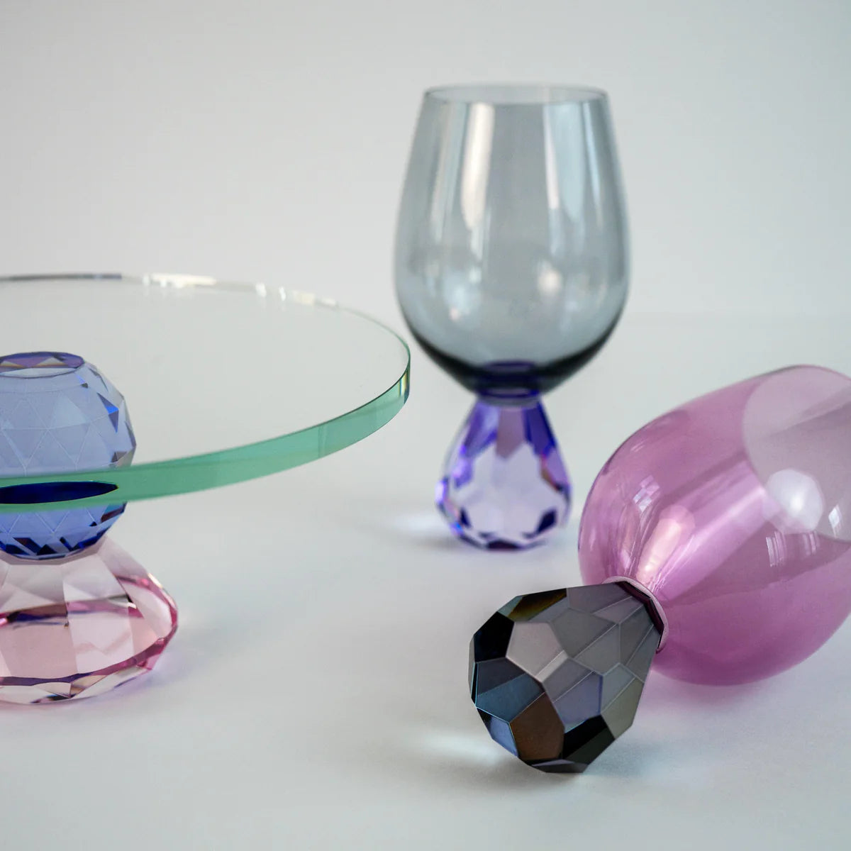 Diamond Kokteilglas - Gler/fjólublátt