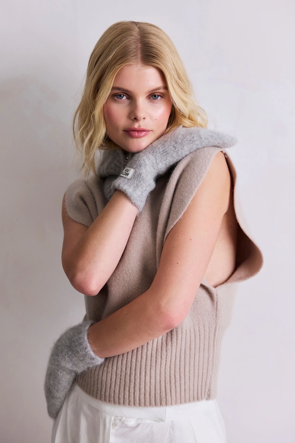 Alpaca Vettlingar - Ljósgráir