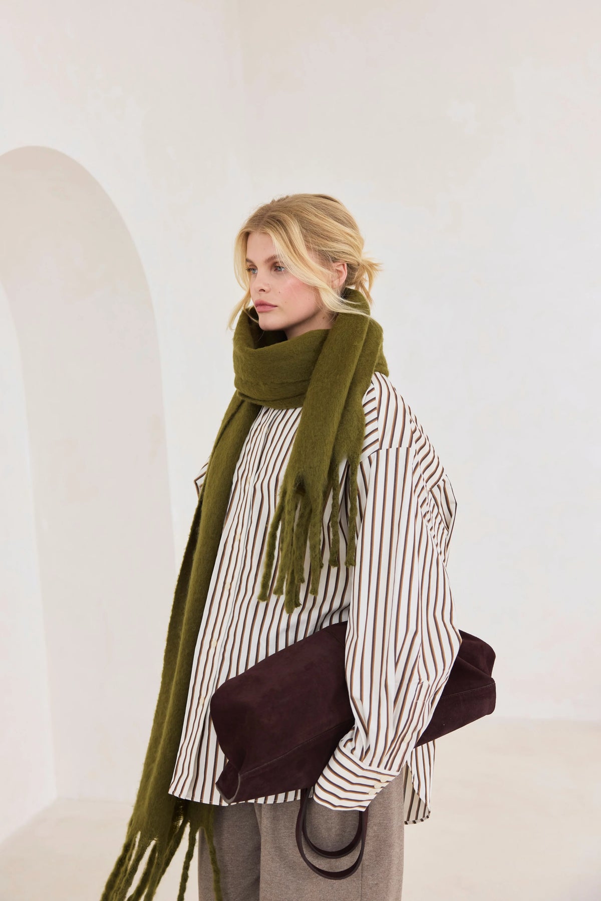 The Reykjavik Scarf - Khaki Grænn