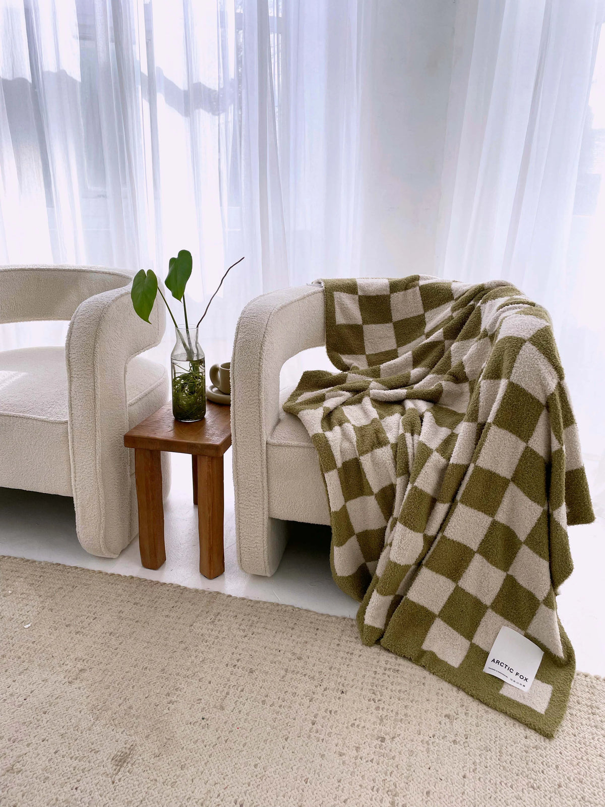 The Teddy Teppi - Olive Grænt & Beige