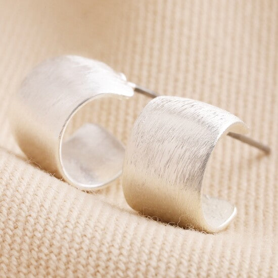 Eyrnalokkar Brushed Hoops Silfur