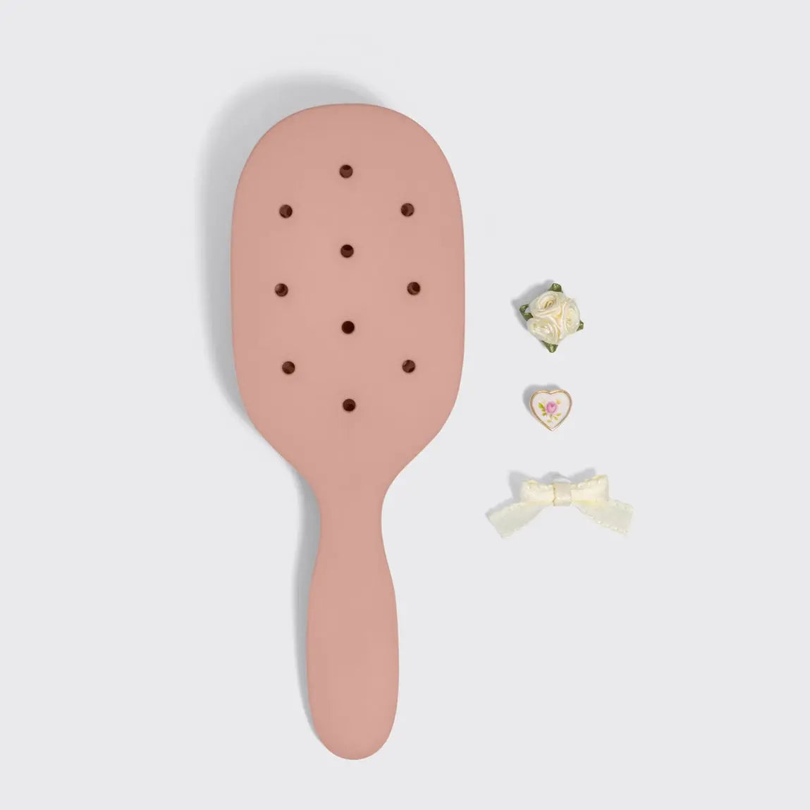 KitschPop Paddle Brush & Charm Set Terracotta