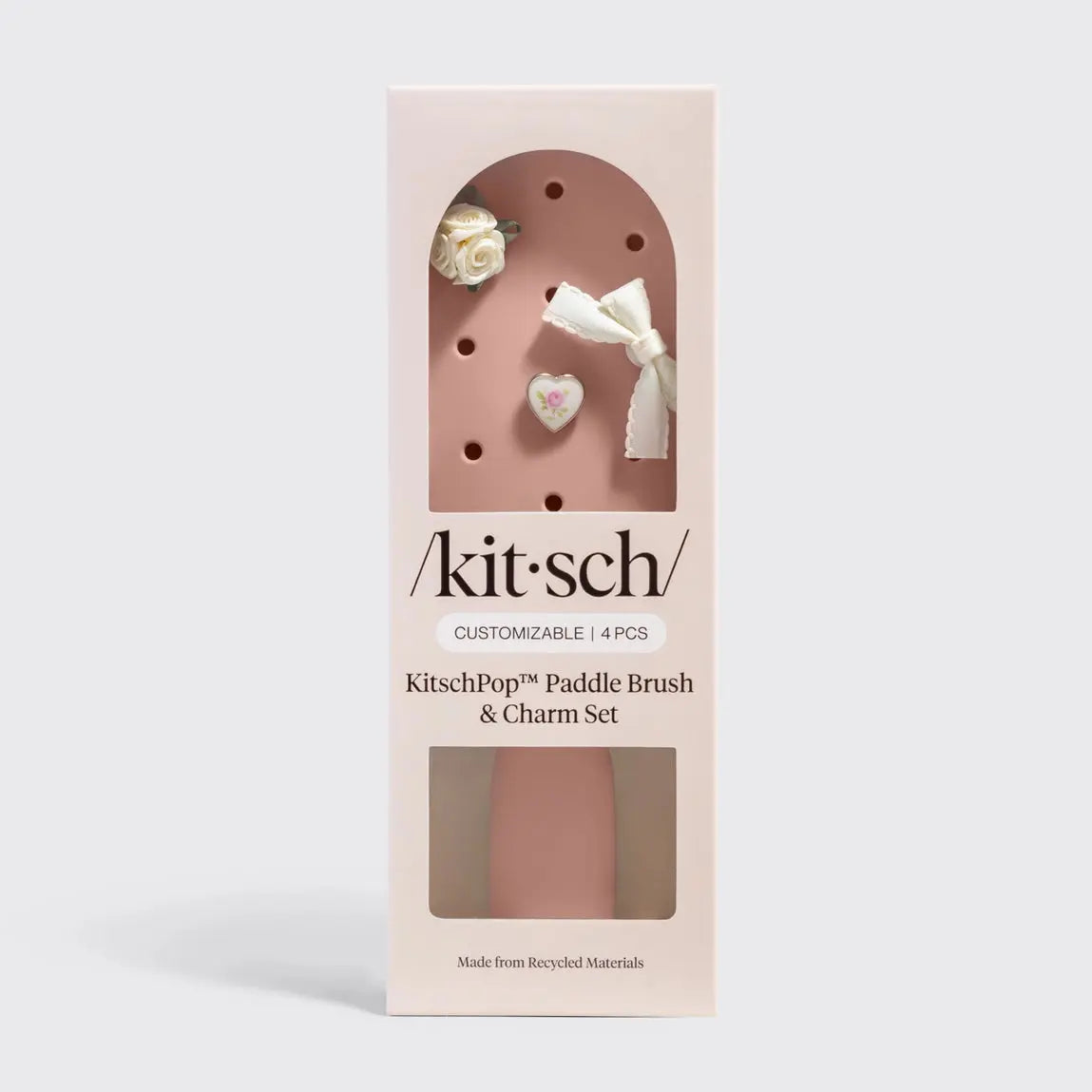 KitschPop Paddle Brush & Charm Set Terracotta