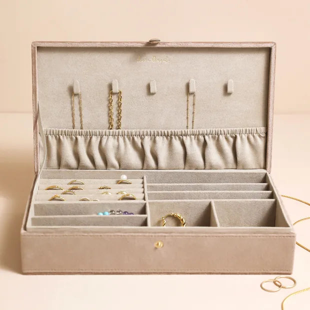 Skartgripaskrín Stórt Taupe