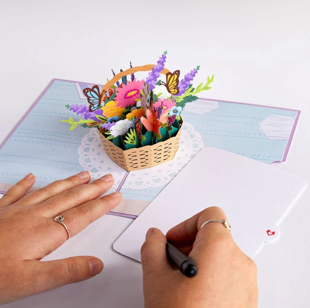 Flower Basket Pop-Up Kort