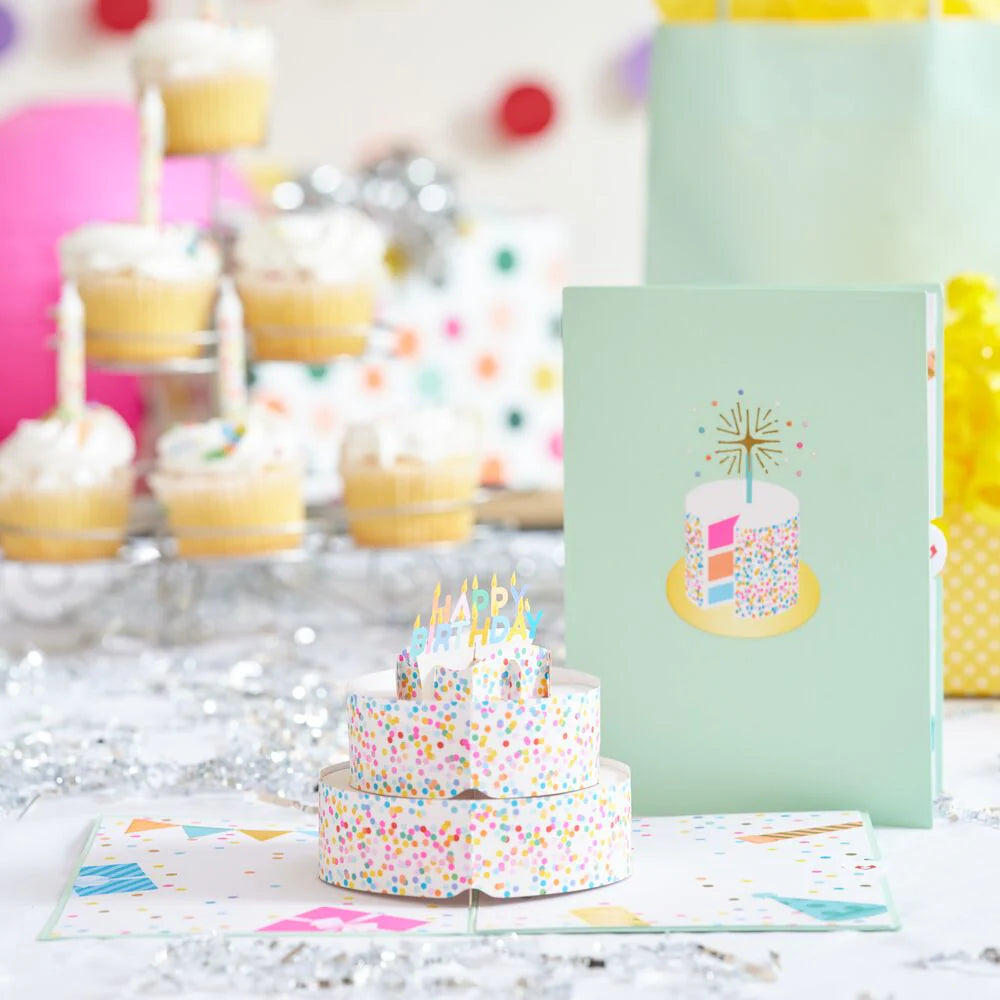 Sprinkles Birthday Cake Pop-Up Kort