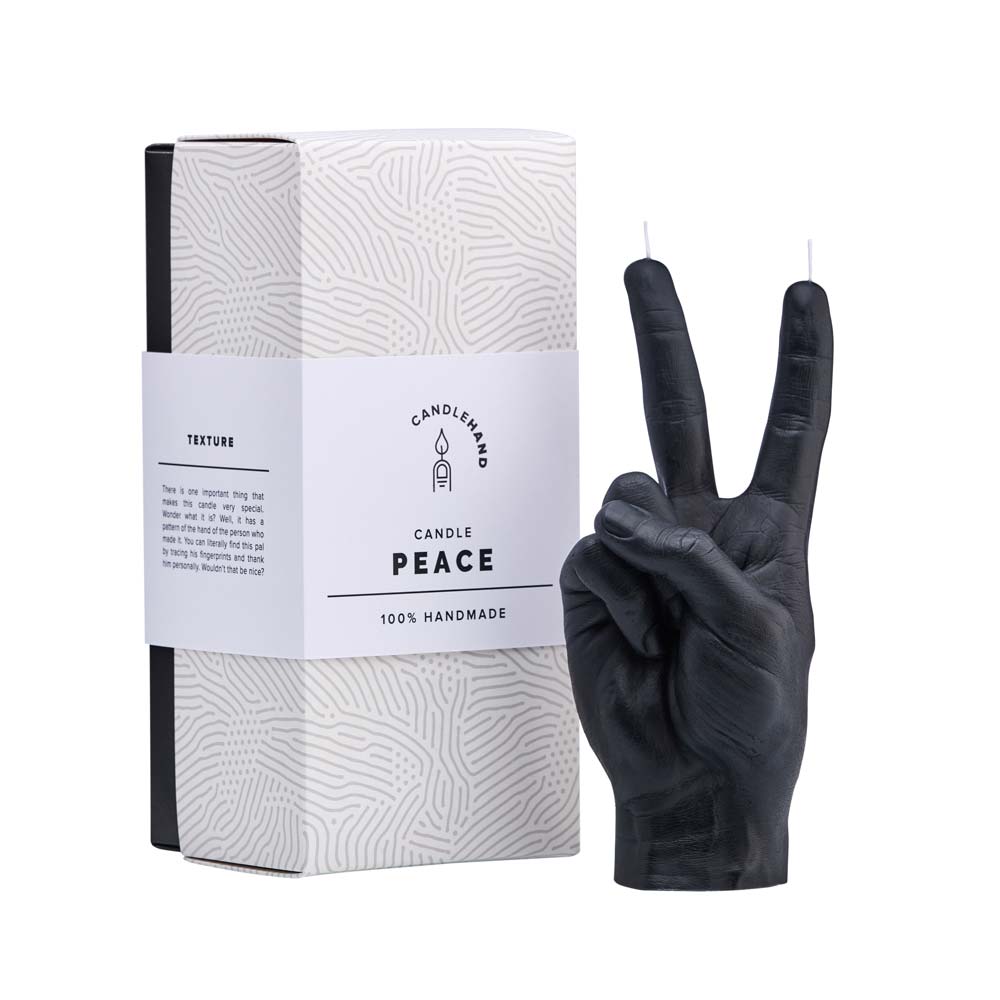 Kerti CANDLEHAND &quot;Peace&quot; svart